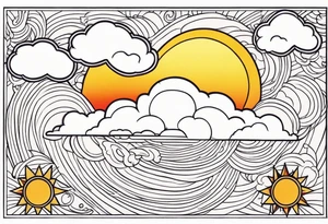 CLOUDS WITH SUN AMERICAN TRADITIONAL tattoo idea