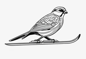 Partridge on skis with pit viper sunglasses tattoo idea