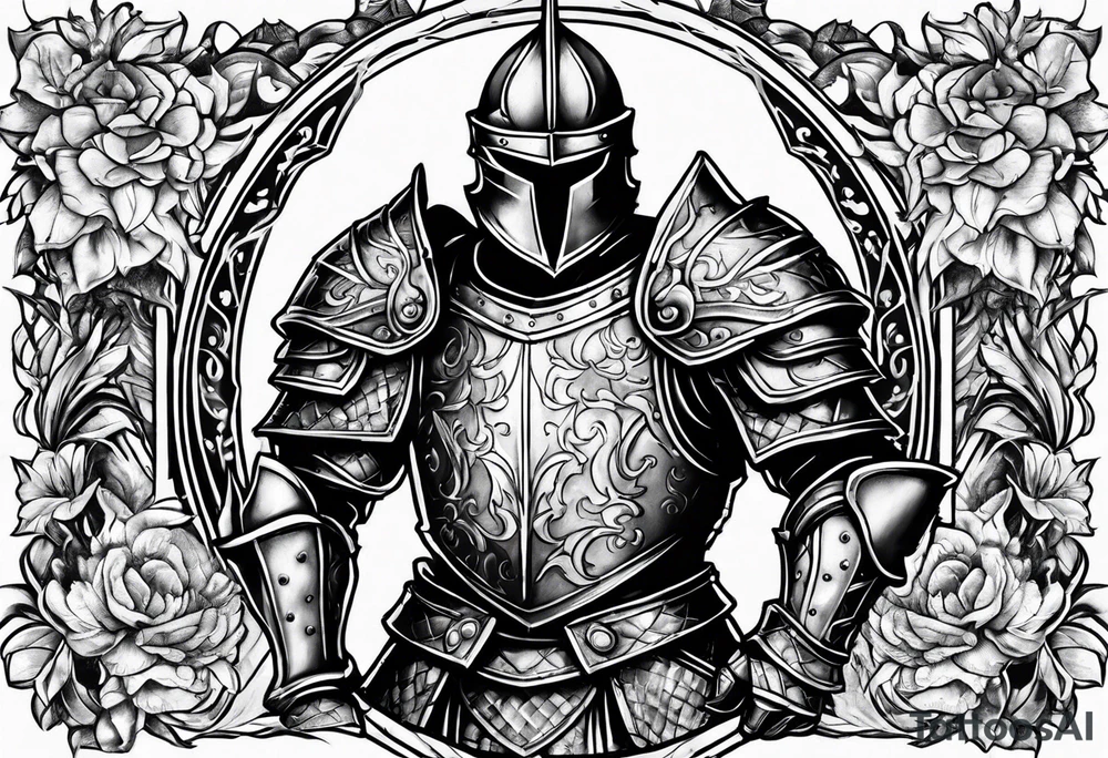 knight in armor full body tattoo idea