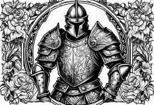 knight in armor full body tattoo idea