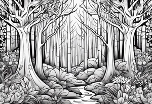 lines forest, minimalystic tattoo idea