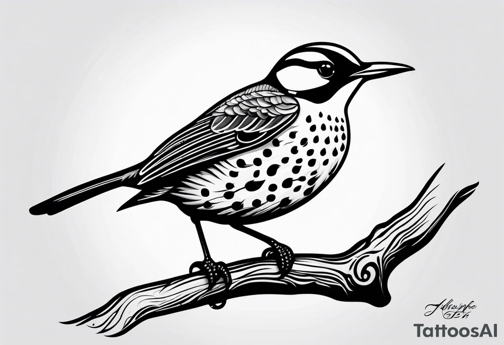 Flicker bird with baby tattoo idea