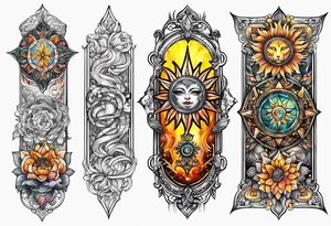 Sun catcher elongated tattoo idea