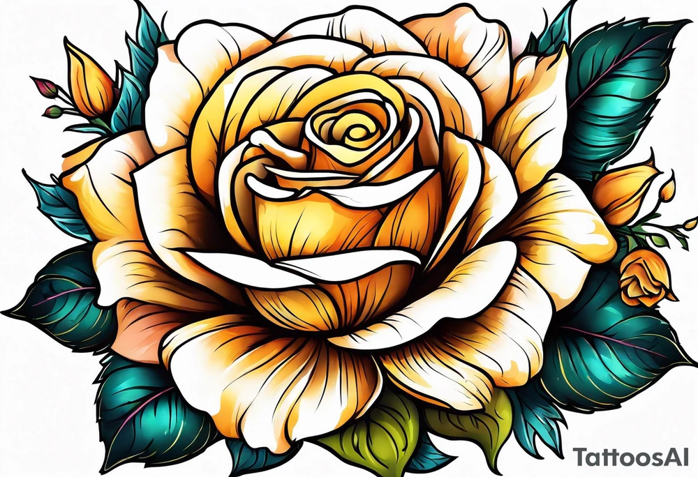 flower rose , sunflower, animal tattoo idea