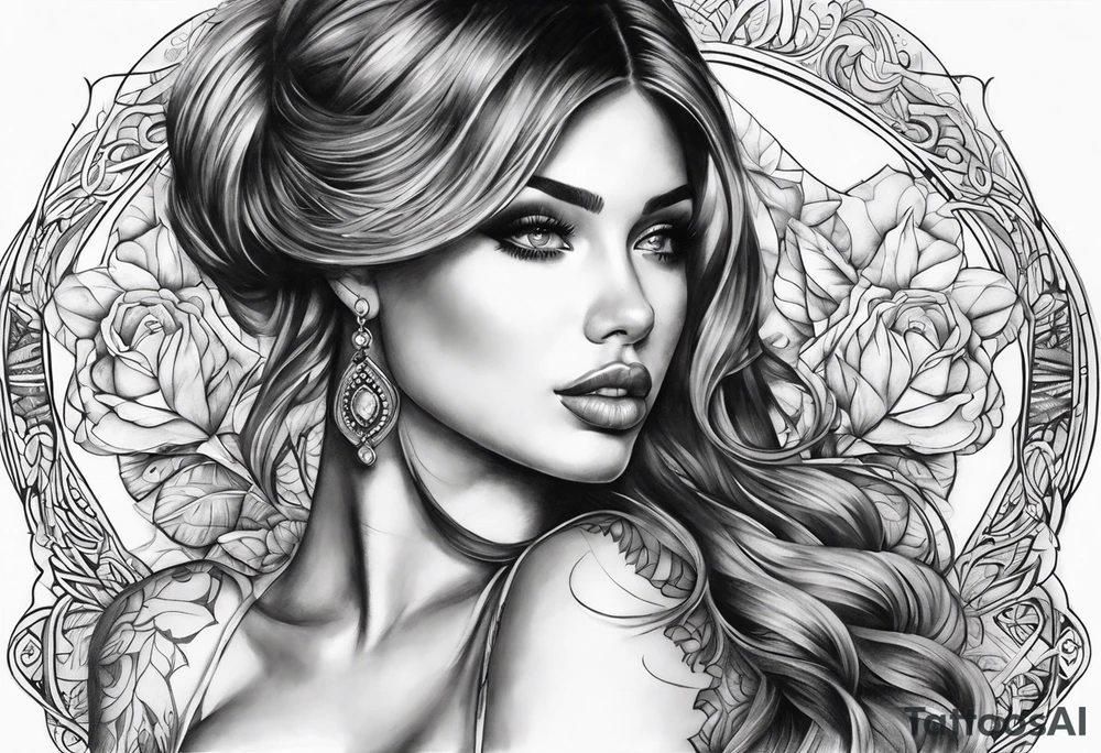 Cleavage tattoo idea