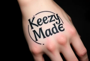 Letters that spell KeezY MadE to fit a circular frame that is graffiti bubble tattoo idea