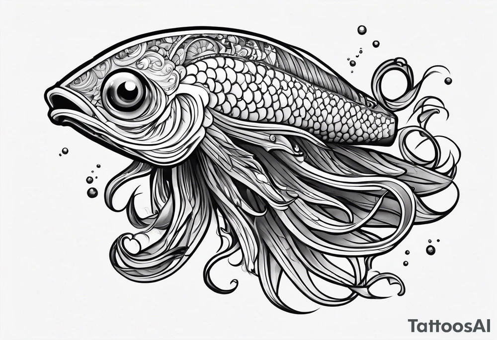 invisible squid in the dark tattoo idea