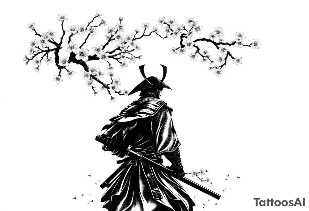 noble samurai warrior silhouette at sunset with cherry blossoms tattoo idea noble samurai warrior silhouette at sunset with cherry blossoms tattoo idea