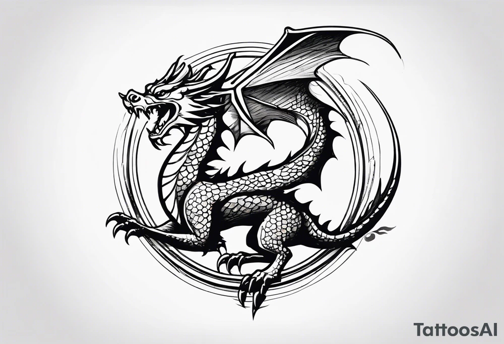full body dragon perched with all 4 claws grabbing a pole and facing forward tattoo idea full body dragon perched with all 4 claws grabbing a pole and facing forward tattoo idea
