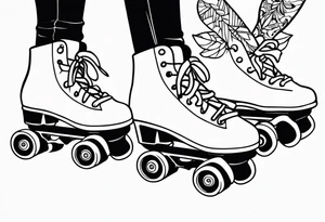 roller skating girls tattoo idea