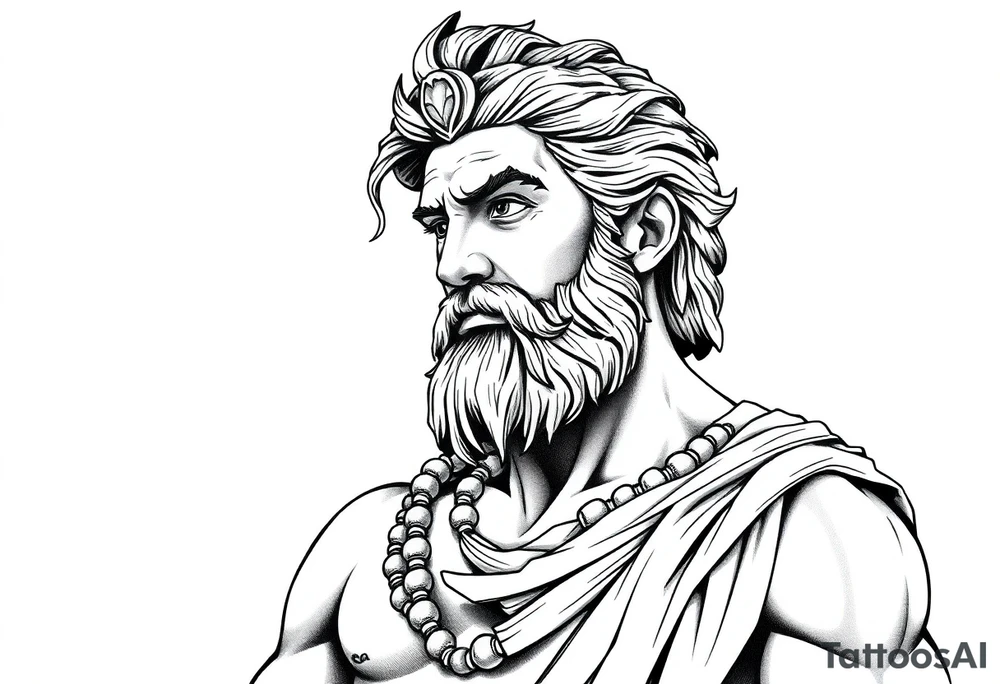 GREEK GOD LOOKING OVER HIS EMPIRE tattoo idea