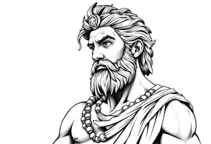 GREEK GOD LOOKING OVER HIS EMPIRE tattoo idea