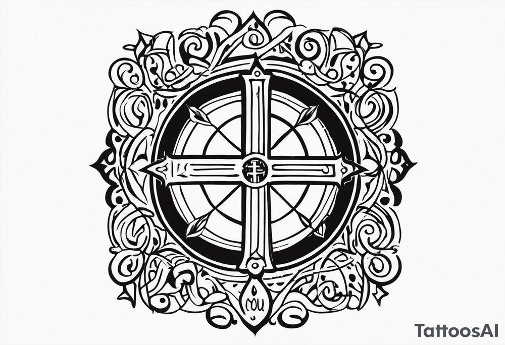 i put a spell on you in old english crossing the chest tattoo idea