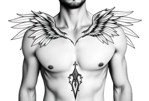 Full body of fallen angel Dante Mikha'el tattoo idea