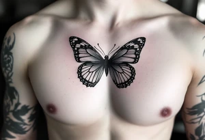 I bow tie inside of a butterfly tattoo idea