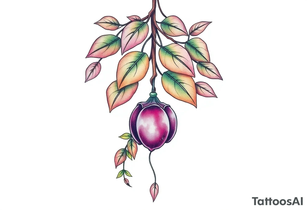 hanging plant with date tattoo idea
