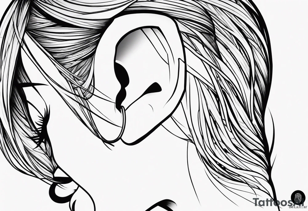 Tattoo behind the ear saying “only one life” in Japanese tattoo idea