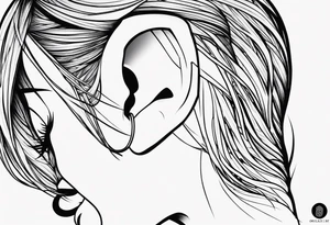 Tattoo behind the ear saying “only one life” in Japanese tattoo idea