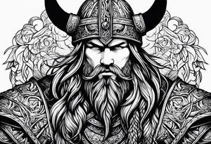 Viking with raven tattoo idea