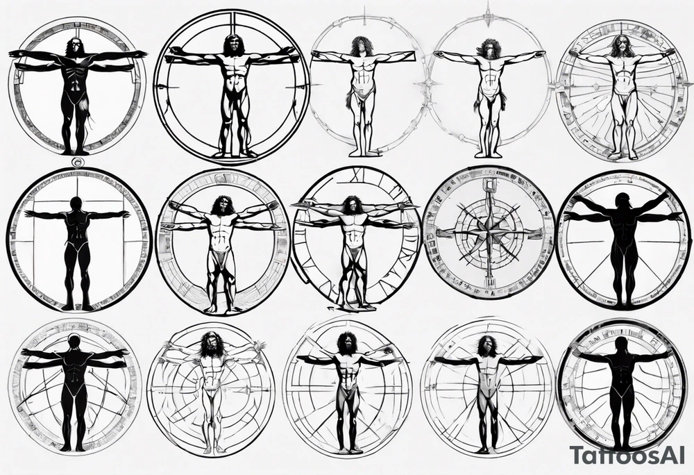 Vitruvian man tattoo idea