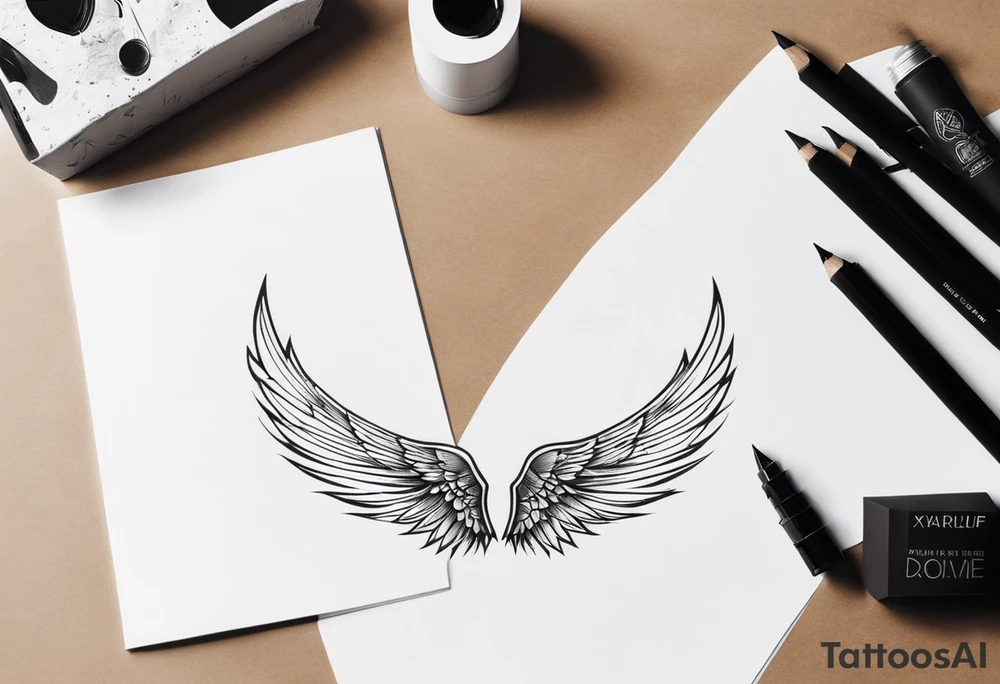 wings tattoo in leg for men tattoo idea