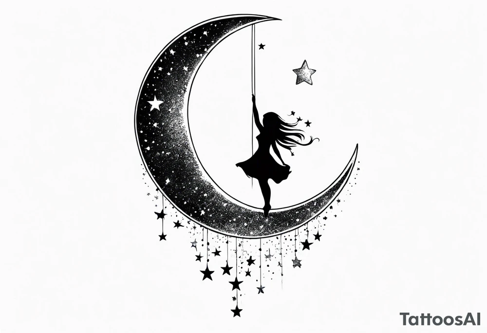 Moon and Fairy Dust tattoo idea