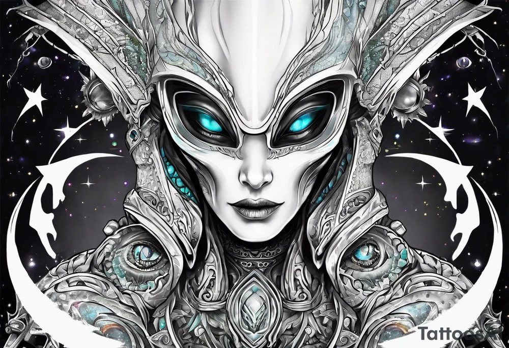 An alien with x,s for eyes tattoo idea
