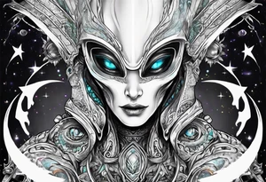 An alien with x,s for eyes tattoo idea