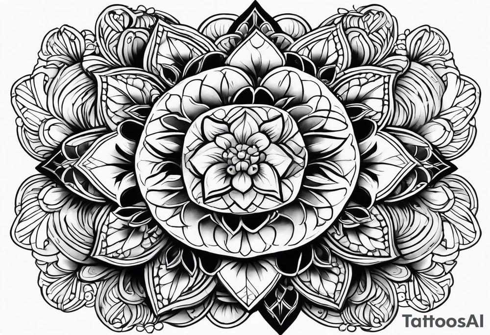 Fine line symmetry tattoo idea