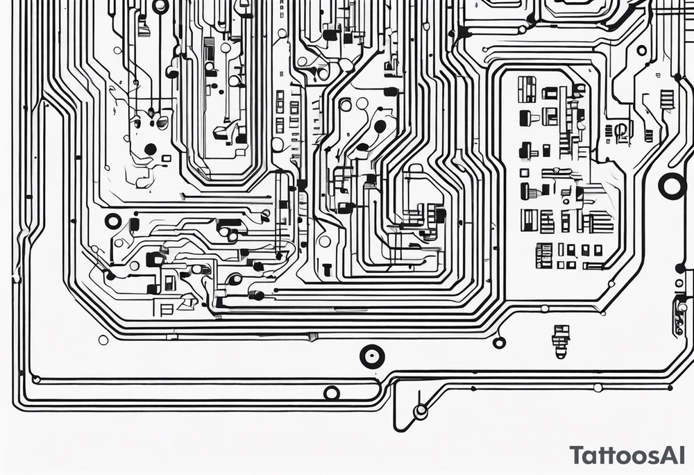 Futuristic Circuit Board tattoo idea