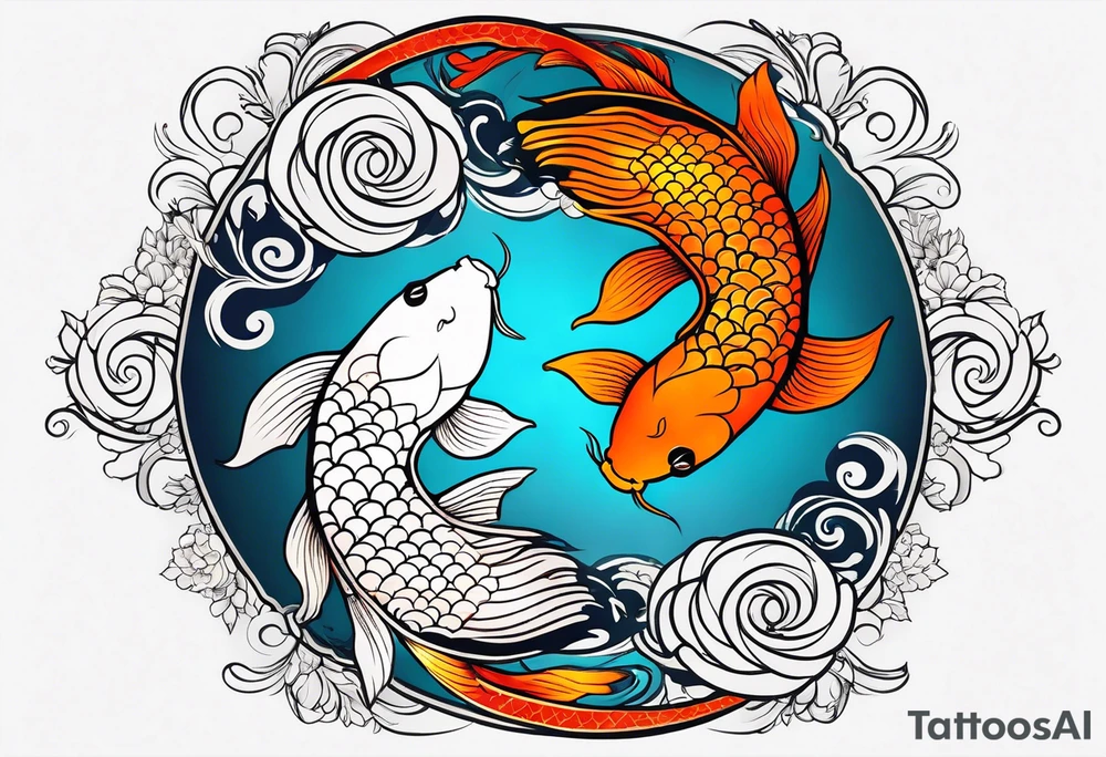 Koi fish yin and yang tattoo idea