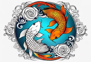 Koi fish yin and yang tattoo idea