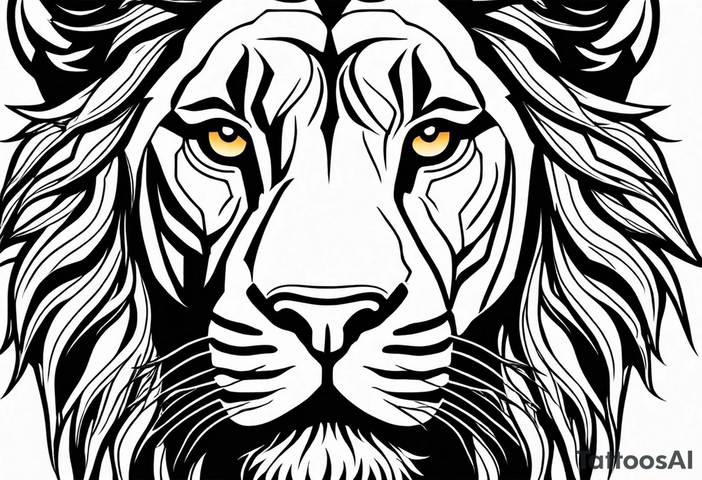 Simple line lion design tattoo idea