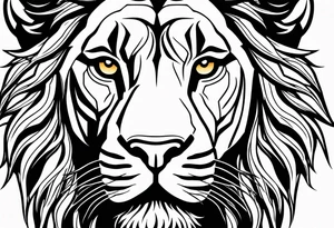 Simple line lion design tattoo idea