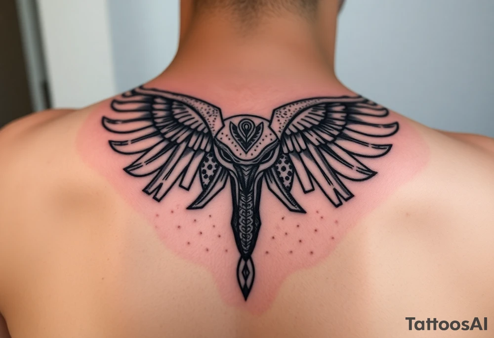 Tatuagem egípcia de um falcão representando a forma animal do deus egipicio Horus tattoo idea