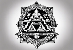 Valhalla valknut sword axe shield tattoo idea