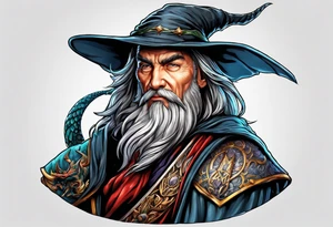 Wizard with dragon tattoo idea