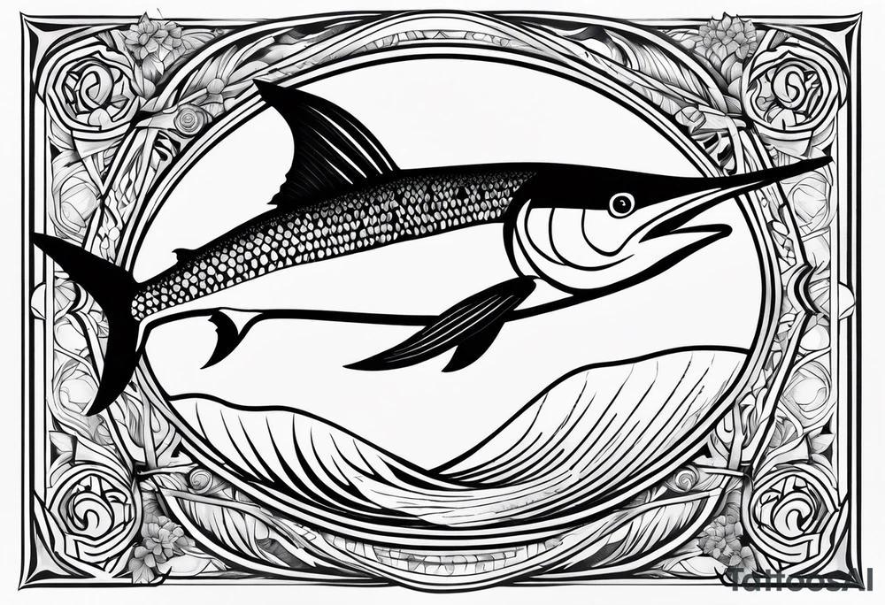 New Zealand, Greek god of the sea, marlin tattoo idea