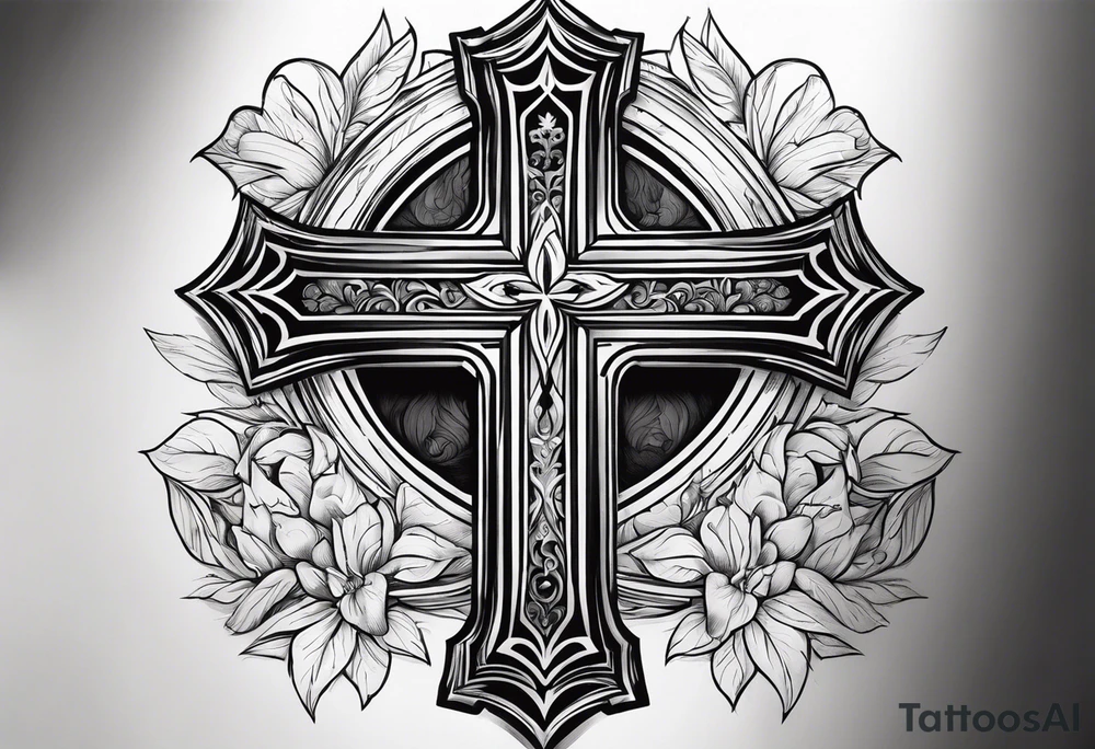 lighting with a cross tattoo idea