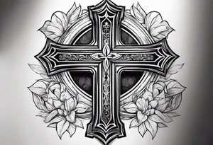 lighting with a cross tattoo idea