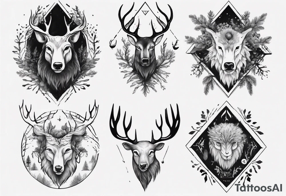 Nordic, with time, living in present, forest, muscular tattoo idea