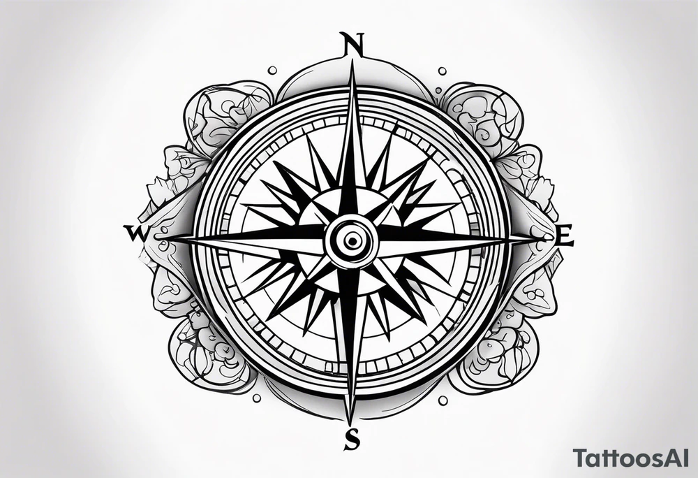 Compass map tattoo idea