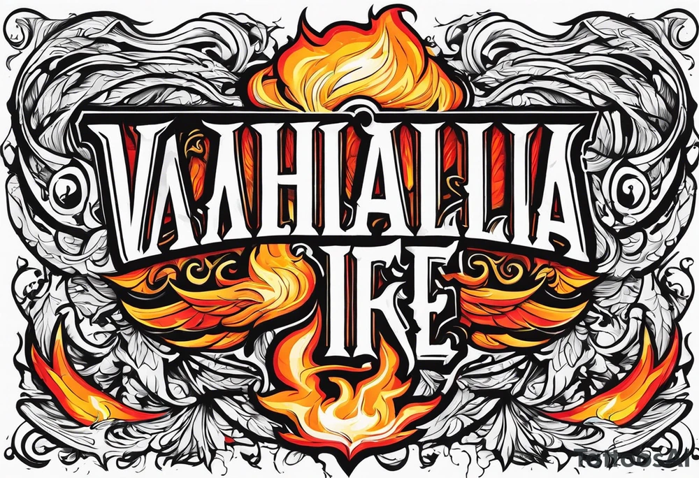 Valhalla on fire tattoo idea