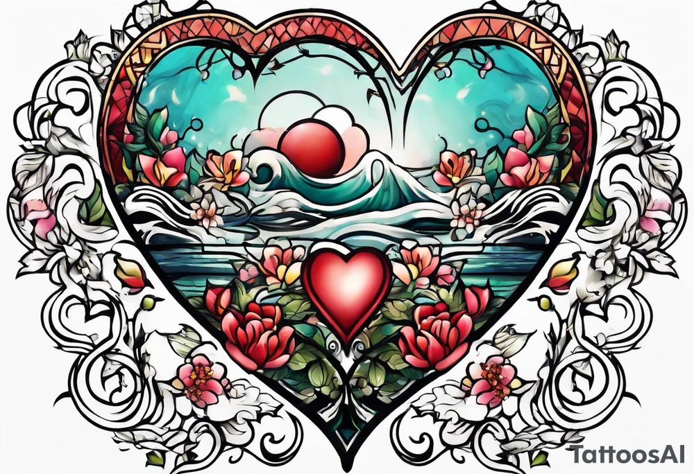 swimmingpool encirceling heart tattoo idea