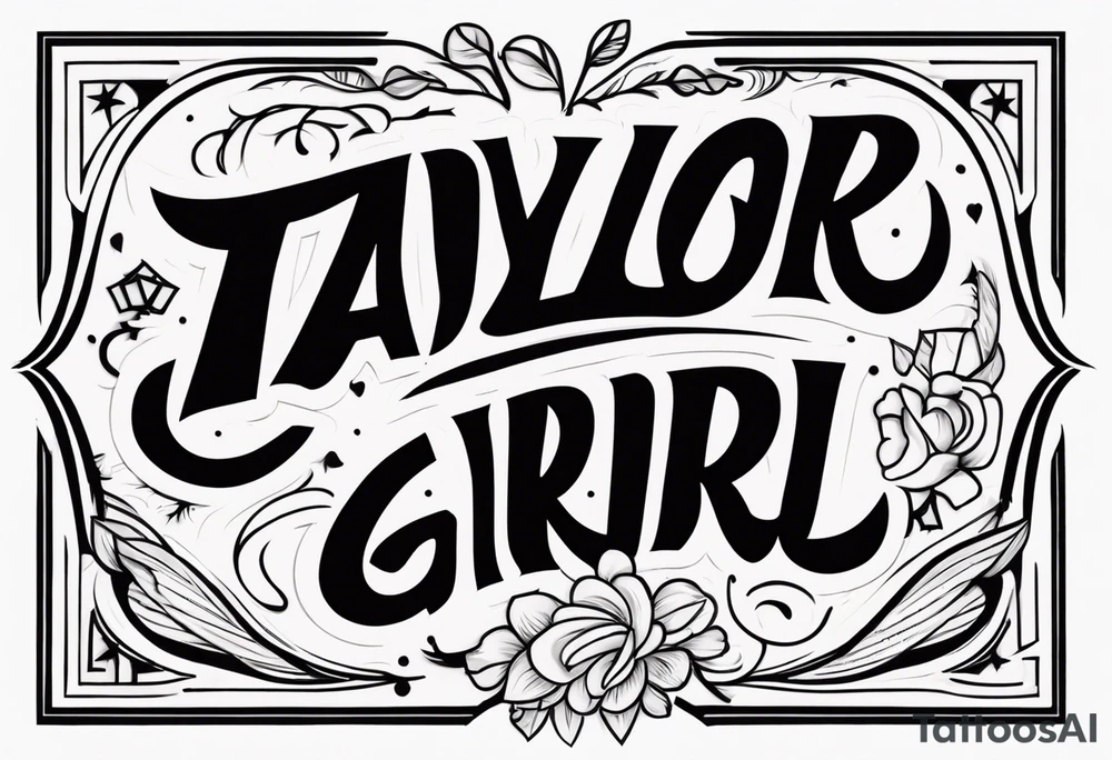 A tattoo that says Taylor Girl tattoo idea