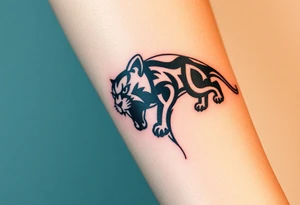 Improvise some design around a full black panther tattoo idea