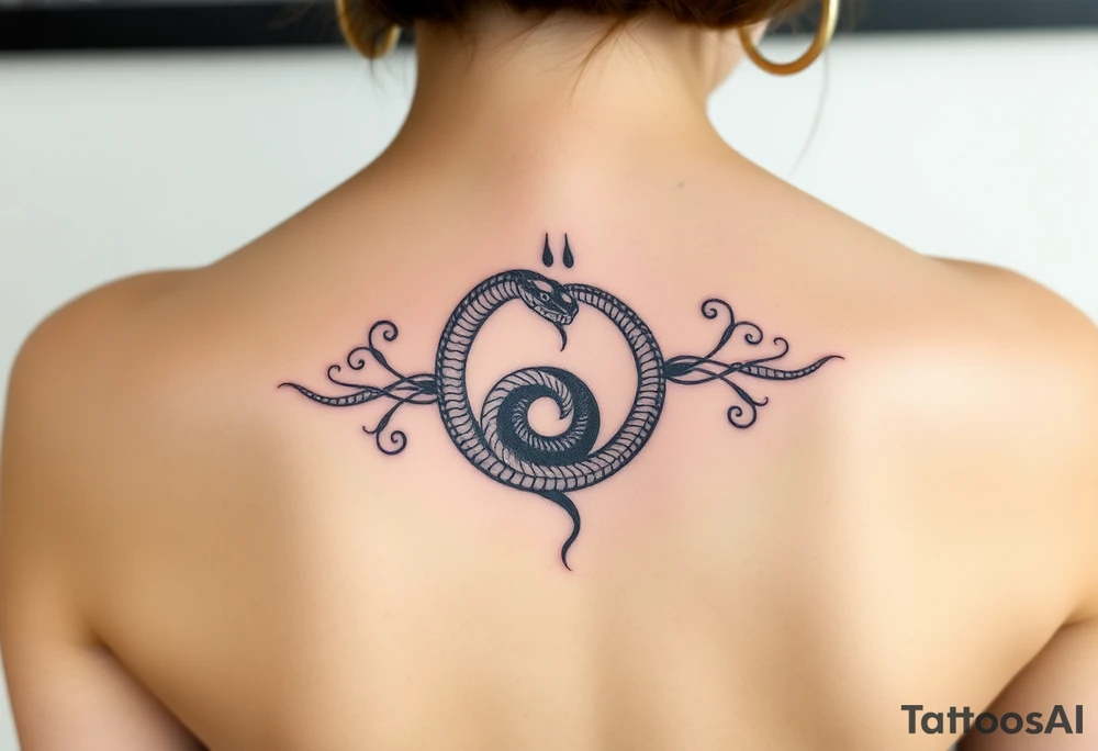 Snake shedding ying yang tattoo idea