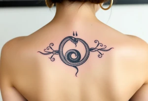 Snake shedding ying yang tattoo idea