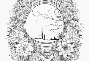 whimsical back piece tattoo idea