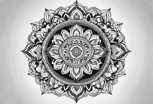 masculine mandala round tattoo idea